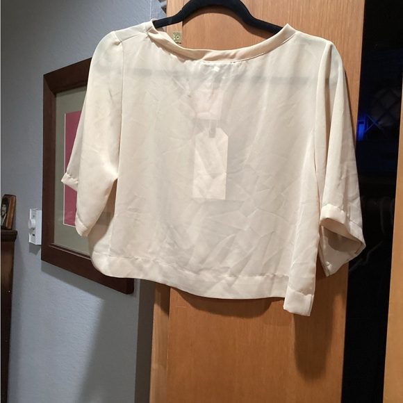 East N West Cropped Sheer Top with Sequin Stars NWT - Picture 2 of 3